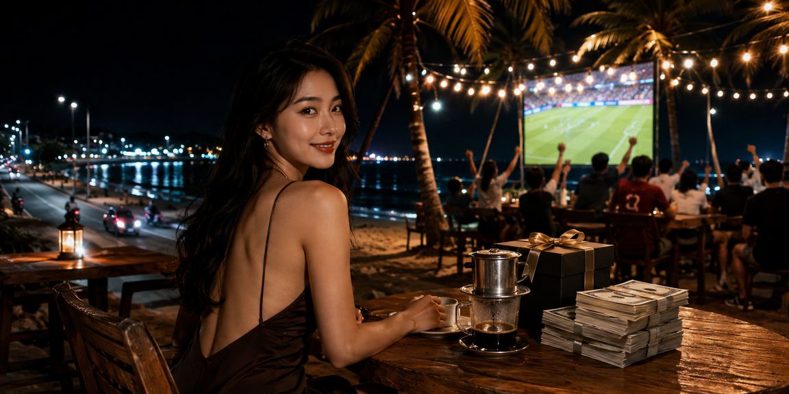 Người dùng Phan Thiết truy cập trang cá cược qua điện thoại bên ly cà phê